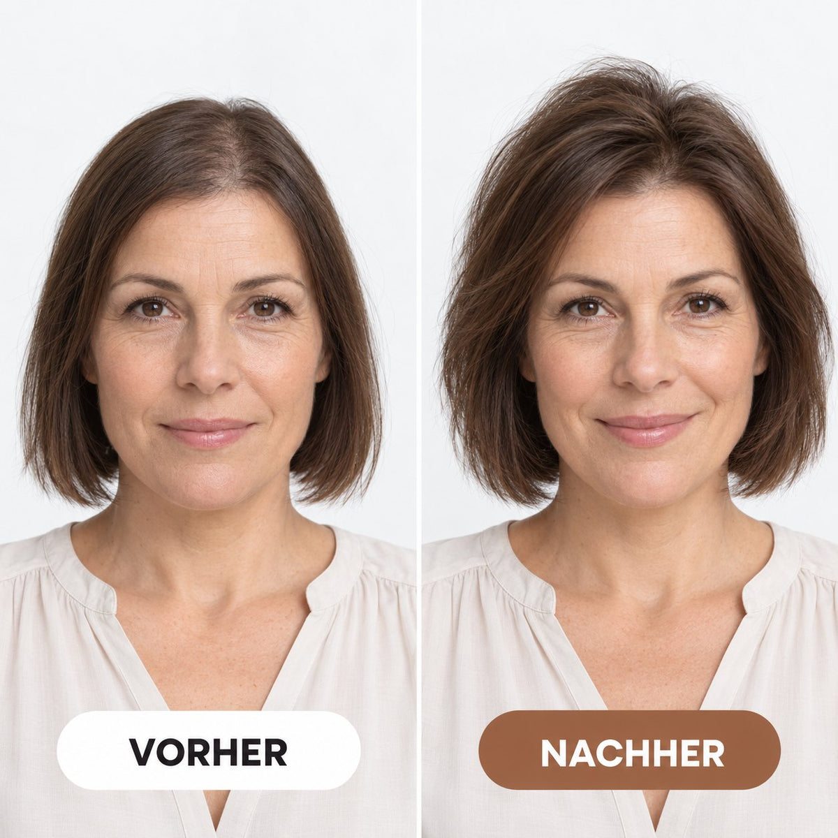 Vorher und nachher mit der HairLift Pro (Symbolbild)